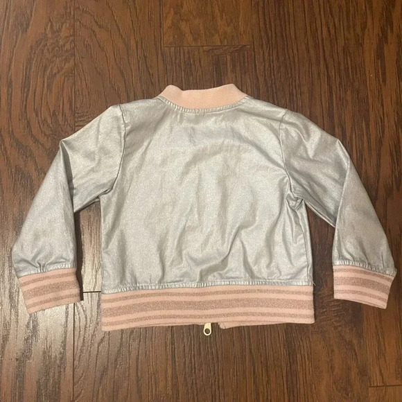 Metallic Silver Bomber Jacket - Picture 4 of 5